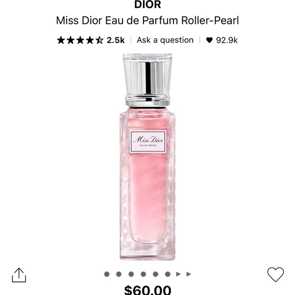 Dior Miss Dior Eau de Parfum Roller-Pearl - Silver and White - Picture 5 of 7